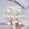 Boucles d'oreilles étalon des bijoux de marque de mode européenne et américaine en gros perl rétro pour les filles