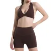 Tenue de yoga Femmes Halter Neck Triangle Soutien du soutien-gorge léger Bra Summer Couleur solide Gym Fitness Outdoor Running