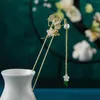 Hårklipp U-formade kinesiska pinnar gafflar för kvinnor blommor Tassel Metal Hairpin Chopstick Classic Wedding Party Girls Jewelry