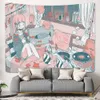 Tapissries japansk anime rosa tjej kawaii rum dekoration tapestry estetik söt vägg hängande vardagsrum sovrum hem anpassningsbara R230811