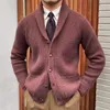 Men's Sweaters Fall Lapel Sweater Cardigan Men Knitting Pocket Winter Warm Coat Single Breasted Top Sexy Pleated
