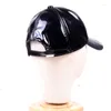 Ball Caps Men Patent Leather Hats 2023 Shiny Black Korean Stylish Hip Snapback Baseball Cap KPOP Live Adjust Thin Bone Masculino