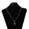 Pendanthalsband Hip Hop Cross Pendant Microset Large Zircon Necklace Fashion Men's Jewelry Bling J230811