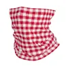 Bandanas Red Plaid Checkered Style Bandana Neck Gaiter UV Protection Face Scarf Cover Men Women Headwear Tube Balaclava