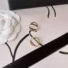 Fashion Women Earring Loop Drop Earrings Charm Stud Designer Brand Letter Gold Silver Plated Luxury Letter Stainless Steel Crystal Pearl Wedding Christmas Jewelry