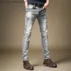 Mäns jeans 2023 Spring/Summer New Fashion Trends Vintage Tear Elastic Calf Men's Casual Ultra Thin Breattable High Quality Jeans 28-36 Z230814