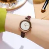 Womens simple light luxury retro style small plate high-grade leather belt waterproof quartz watch montre de luxe gifts A2