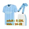 22 23 24 Haaland Soccer Jerseys Grealish Sterling Mans Cities Mahrez Fans Version GK Kit de Bruyne Foden Football Shirt Kids Kit Uniform Purple GoalEcheeper 88888