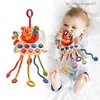 Pull Toys Baby Sensor Montessori Toys Silicone Pull Cord Toys 0 12 Months Teeth Toys Motor Skills Activity Toys 1-3 Years Baby Z230814