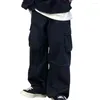 Мужские брюки Модные спортивные мульти -карманы дниты свободные мешковатые грузы средней талии