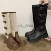 Boots 2023 Winter New Women Knee High Chelsea Flats Boots Casual Platform Gladiator Shoes Fad Women Sport Goth Motorcycle Snow Botas J230811