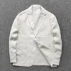 Men's Suits Linen Thin Slim Fit Casual Suit Business Gentleman Jackets For Men Summer Coat Lightweight Wedding Prom Wear Blazer