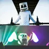 DJ Müzik Festivali Cadılar Bayramı Maskesi Props Full Head Mask Cadılar Bayramı Kostümleri Cosplay ile Yanıp sönen Glow Marshmello Led Maskesi HKD230810