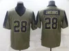 Herren Fußball 13 Hunter Renfrow Trikot 98 Maxx Crosby 11 Henry Ruggs III 17 Davante Adams 34 Bo Jackson 28 Josh Jacobs Green Salute To Service Schwarz Weiß Grau