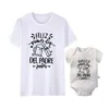 Bijpassende familie-outfits Happy First Fathers Day Shirts Bijpassende familie-outfits Papa en baby Katoenlook T-shirt bodysuit voor pasgeboren Vaderdagcadeaus