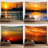 Tapices Tapiz de pared personalizable, tapiz de pared bohemio, decoración artística de pared con Mandala, hermoso amanecer, puesta de sol, paisaje, tapiz de pared grande