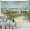 Arazzi Bustling City View Van Gogh Painting Wall Tapestry Tape a sospensione di Hippie Art Style soggiorno Camera decorazione per la casa R230811