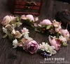 Dekorativa blommor Forest Style Artificial Brides Wreath Wedding Bridal Party Garland Headwear Huvudband Guirnalda Grinalda