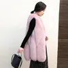 Women's Fur Faux Fur Long Faux Fur Vest Fluffy Arrival Jacket Plus Size Women Slim Fake Fur Coats High Quality Artificial Fur Gilet Jacket Teddy 230811