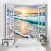 Tapissries Bohemian Decor Wall Hanging Window Landsy Landscape Decor Tapestry Backbakgrund Väggdekor Tapestry R230811