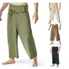 Mens Pants Cotton Summer Men Tai Style Overweight Fishman High Quality Casual Haren Trousers Male Yoga Wide Leg 230810