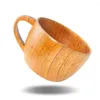 Muggar naturlig solid sur jujube trä polerad lusterpanna mage med handtag mugg frukostmjölk havregryn kaffekopp dricksverktyg hantverk