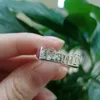 Wedding Rings Custom Personalized 3D 925 Solid Silver Name Ring Carved Finger For Women Men Punk Style Engagement Gifts 230811