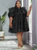 Sukienki plus size WMSTAR Kobiety 4xl 5xl solidne luźne plisowane pół rękawie zwykłe suknie balowe sukienki midi hurtowa kropla 230811