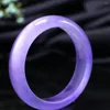 Bangle Certified Jade Bangles Purple Myanmar Jadeite High Grade A Burma Jades Stone Armband Women Fine smycken Tillbehör