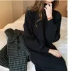 Casual Dresses Sticke Dress Women Knit Maxi Female Turtleneck Fashion Elegant Ladies Half Long Slim Bodycon