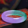 Bangle Natural Jade عالية الدرجة A Myanmar Jadeite مع شهادة Purple Green Burma Jades Barkles Women Gemstone Jewelry