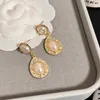 Orecchini designer a 2 colori Designer per stalloni auricolari 18K Lettere di marca placcate in oro Fashion Women Crystal Rhinestone Earring Wedding Party Jewerlry ER0411-ER0412