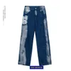 Unledonjm Tie Tyed Men's BF Jeans HARAJUKU Brand de mode Hip-Hop Cool Street Pants Biker Jeans275U