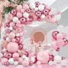 Guirlande de ballons roses, décoration d'anniversaire, fournitures de mariage pour enfants, décor de réception-cadeau pour bébé