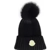 Beanie / Skull Caps Designer Inverno Malha Beanie Woolen Hat Mulheres Chunky Knit Grosso Quente Faux Fur Pom Beanies Chapéus Feminino Bonnet Caps 11 Cores Chapéu de Malha Novo