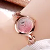 Dameshorloges Hoogwaardige Fashion Alloy Bracelet Sense Geleidelijke kleur Exquisite Quartz Watch Waterdicht 25 mm Watch R9