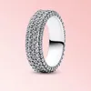 2024 Yeni 925 STERLING Gümüş Ebedi Tek Satır Ring Parlayan Kadınlar Evlen Lover Moda Takı Yüzüğü Ücretsiz Nakliye
