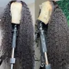 Synthetische S HD Water Wave 250 Dichtheid diep 30 40 inch 13x4 Lace Front Human Hair Braziliaanse transparante frontale gluesseless Curly 230811