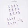 False chiodi 24pcs Purple White Oilt Patch GLUE Tipo Rimovibile Paragrafo Manicure Fashion Manicure