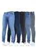 Jeans maschi maschi a colore solido matita pantaloni casual sexy per tutta la stagione slim cool pantaloni per maschio