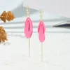 Korean Summer Acrylic Petal Long Tassel Earrings For Women Girls Fashion Jewelry Irregular Leaf Drop Earings