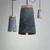 Pendant Lamps Nordic Industrial Led Cement Light Modern Concret Wooden Hanging Lamp Fixture Luminaire Kitchen Lighting E27 WF101406