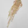Dangle Küpe Tasarımı Çoklu Kristal Püskül Kadınlar Mühürlemeler Kaya Takı El Yapımı Cam Boncuk Zinciri Uzun Küpe Düğün Bijoux