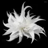 Brooches Feather-Flower Brooch For Banquet Celebration Favor Flower Corsage &