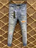 2023 Fashion Designer Mens Casual Graffiti Pantaloni lunghi Jeans Rock Revival Pantaloni dritti slim elasticizzati denim fit pantaloni da motociclista