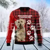 メンズセータークリスマス醜いセーター漫画犬猫サンタクロースタトゥーレトロ長袖