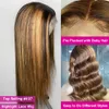 180%gęstość prosta HD przezroczyste peruki podświetlające ludzkie włosy 13x4 13x6 koronkowe peruki przednie 30 -calowe Ombre Lacefrontal Peruka dla kobiet