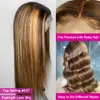 180 ٪ كثافة مستقيم HD تسليط الضوء على شعر مستعار Human Hair Hair 13x4