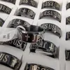 36/piece men's and women's ring with black gold-plated text cross hip-hop party Halloween ring jewelry and gift wholesale