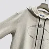 Kadın Hoodies Sweatshirts 2023 Yaz Moda Kıdemli Kıdemli Gevşek Üst Vücut Zayıflama Göğüs Nakış Kapşonlu David Giysileri 230810